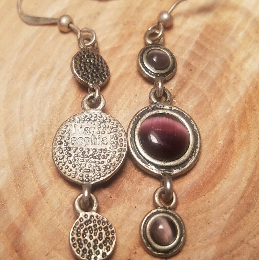 Lia Sophia purple drop earrings